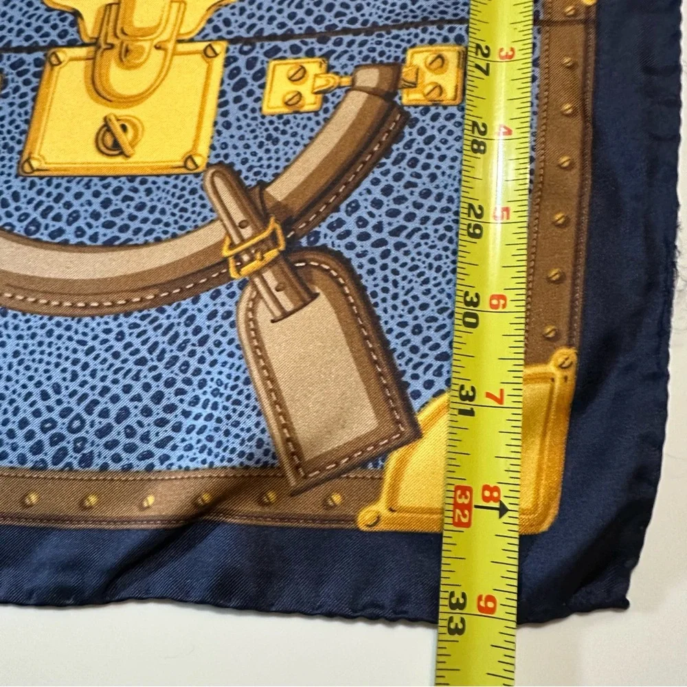 Larioseta Como Silk Scarf VINTAGE– World Map & Travel Trunks, Made in Italy